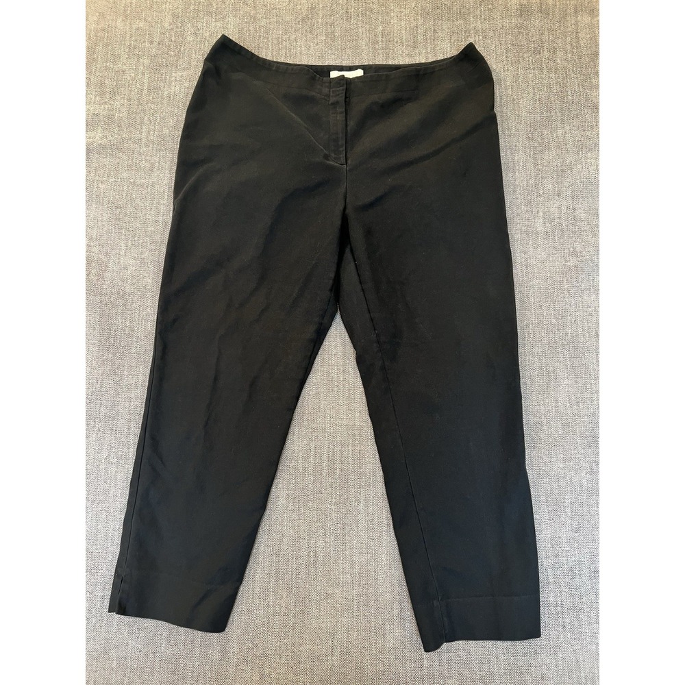 Chico's Size 3 Black Cropped Dress Pants Women's Career Capris Stretch